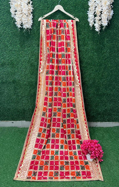 Multicolour Phulkari Embroidery Dupatta