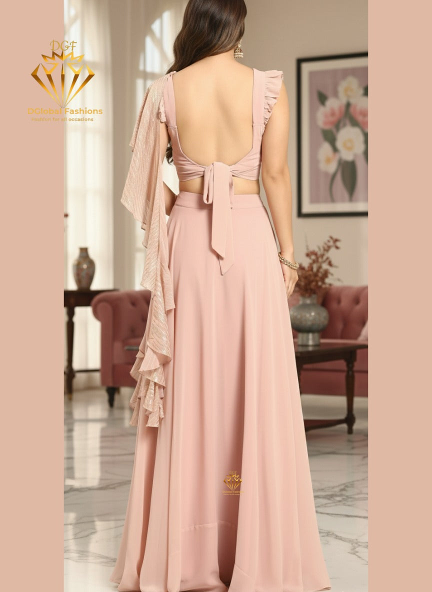 Flared Skirt with Crop Top