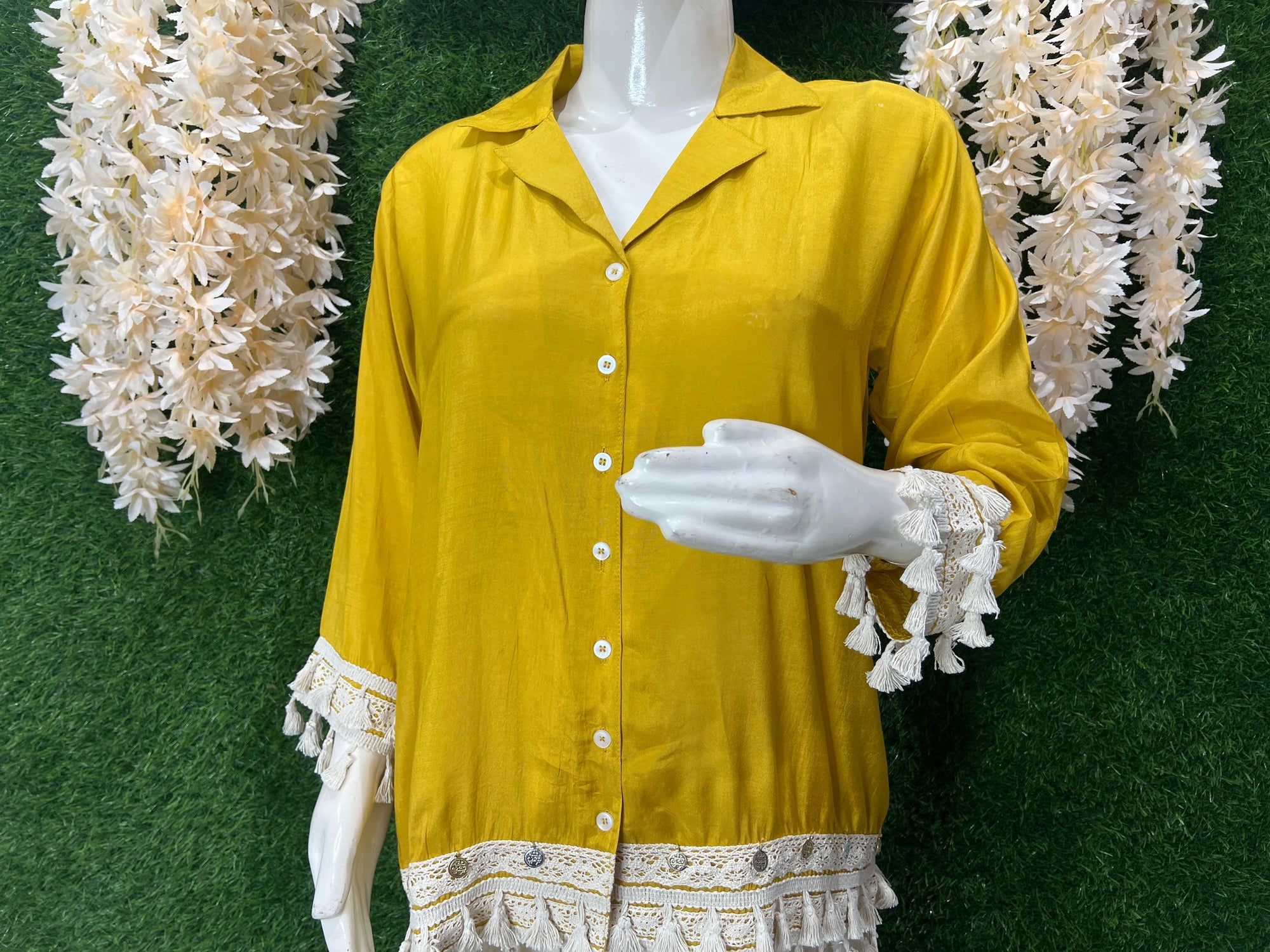 Co-Ord Set Muslin Silk Shirt with Linen Pants
