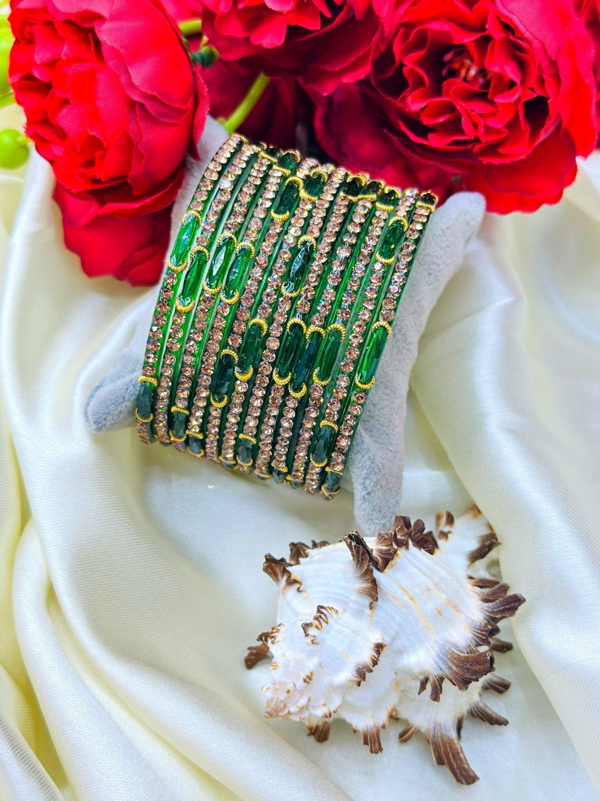 Moon Glass Bangles – Elegant Traditional Beauty ✨