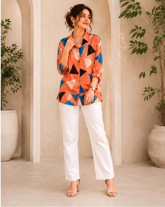 Women's Modal Silk Printed Shirt