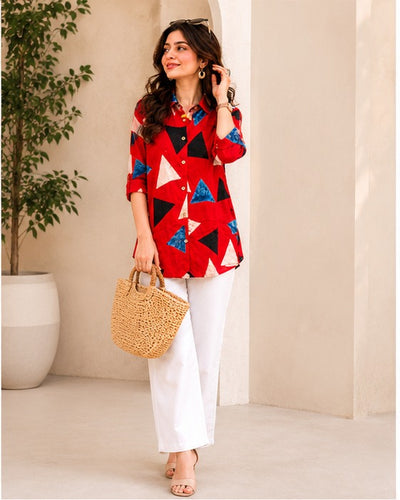 Women's Modal Silk Printed Shirt