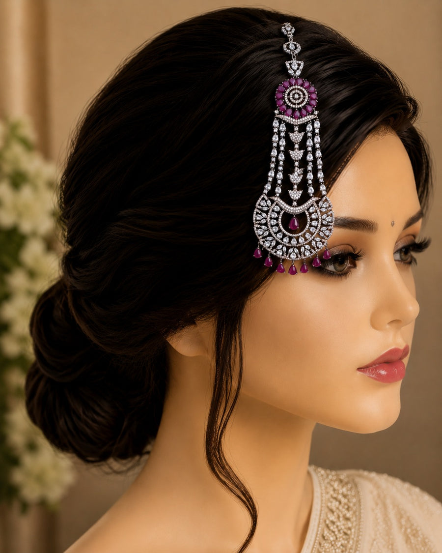 Designer Ruby Stone Bridal Paasa for Women