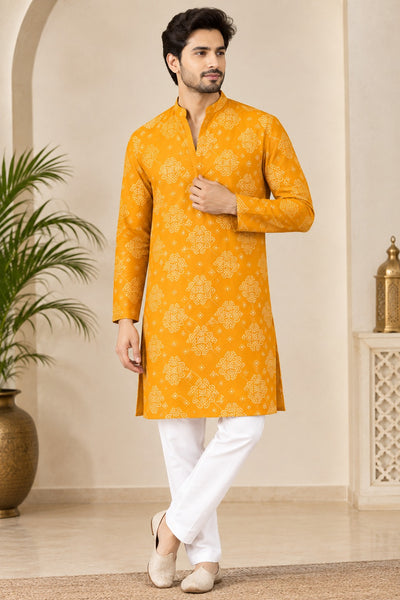 Men’s Bandhani Short Kurta | Traditional Ethnic Wear for Men