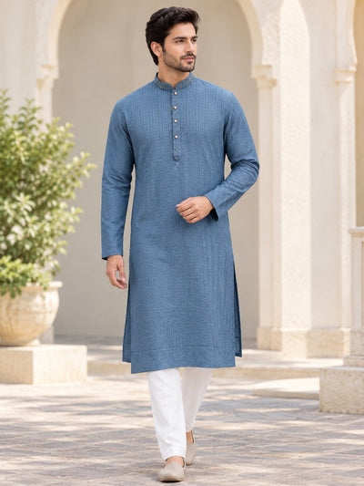 Chikankari Kurta Set with White Pants | Elegant Indian Ethnic Wear