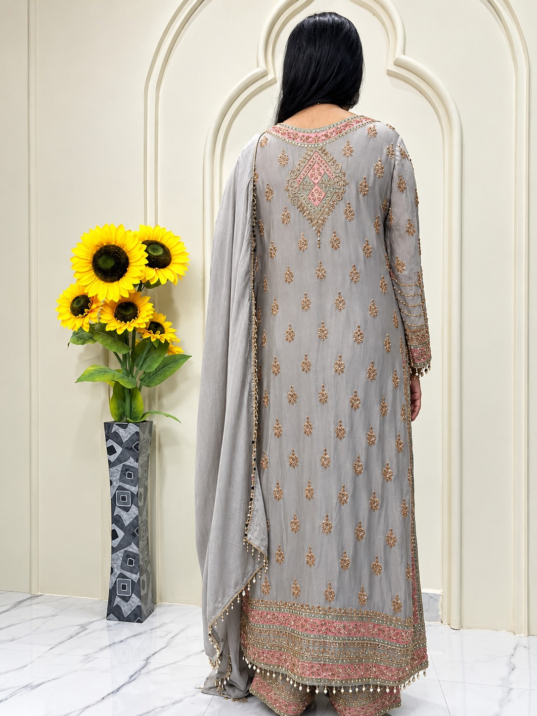 Premium Chinon Suit Set with Heavy Zardozi Work | Elegant Ethnic Wear for Women