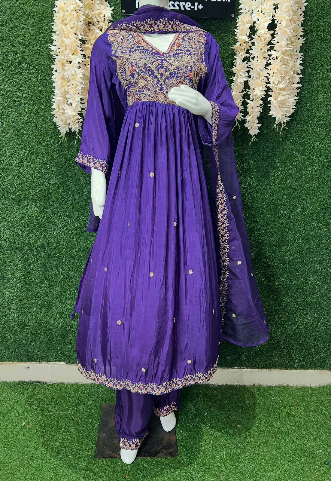 Designer Embroidered Anarkali Suit with Dupatta – Party Wear Ethnic Set