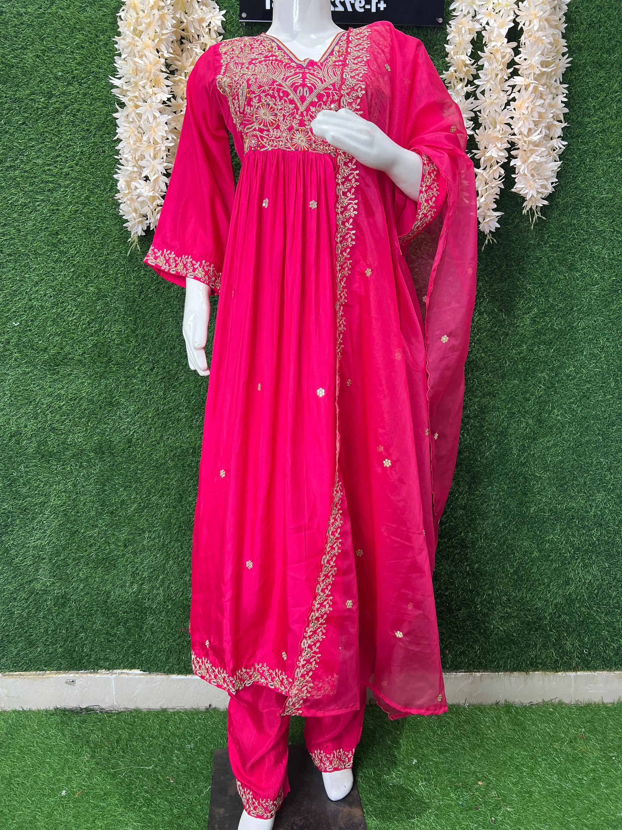 Designer Embroidered Anarkali Suit with Dupatta – Party Wear Ethnic Set