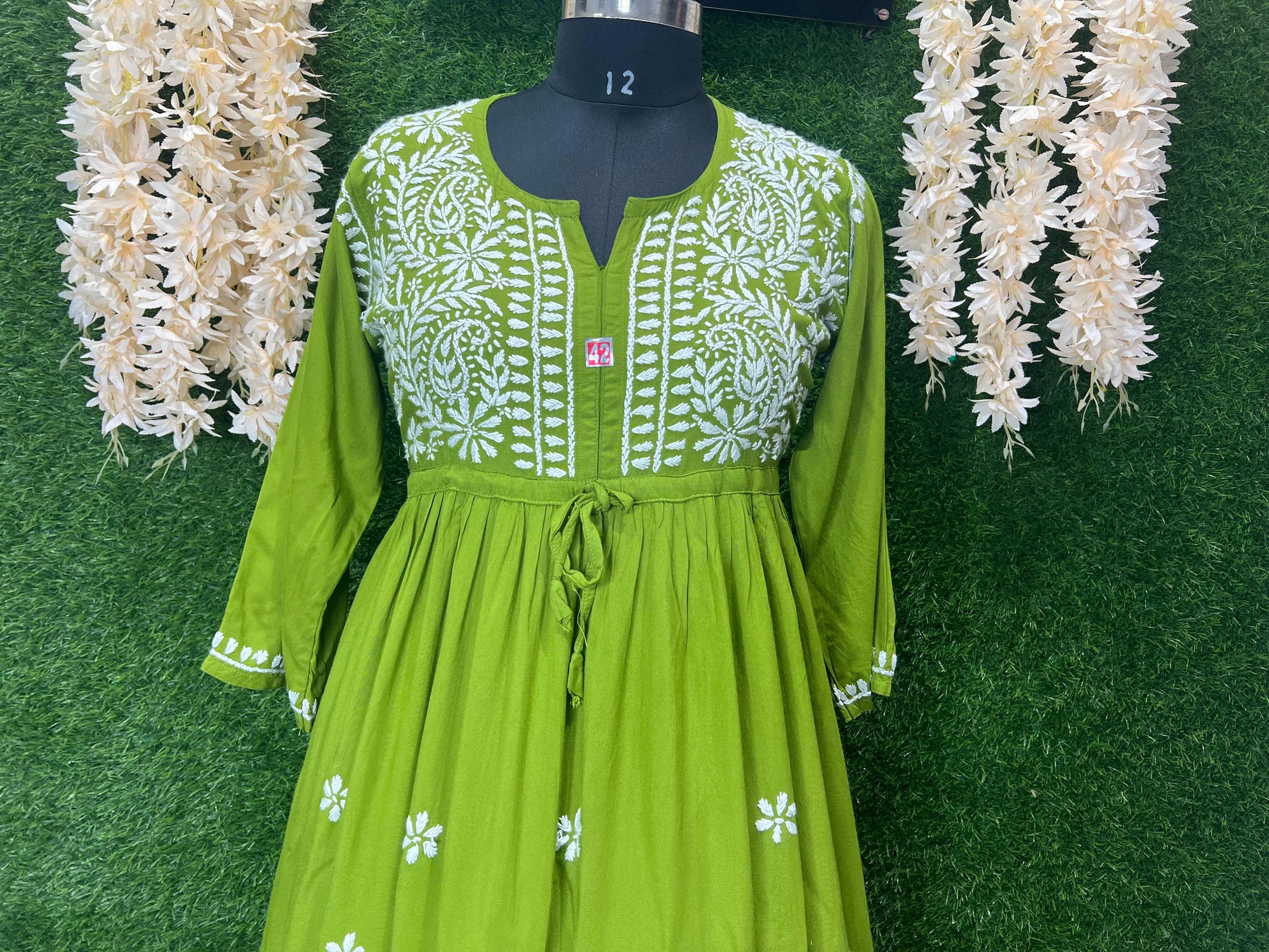 Lucknowi Chikankari Rayon Gown