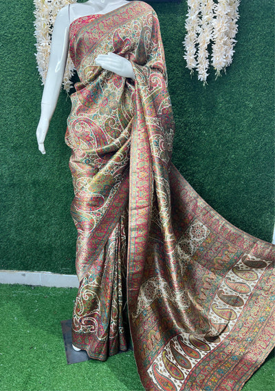 Banarasi Pashmina Katan Silk Saree with Rich Woven Pallu