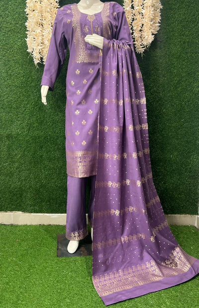 Pashmina Banarasi Weaving Suit Set with Fine Traditional Detailing