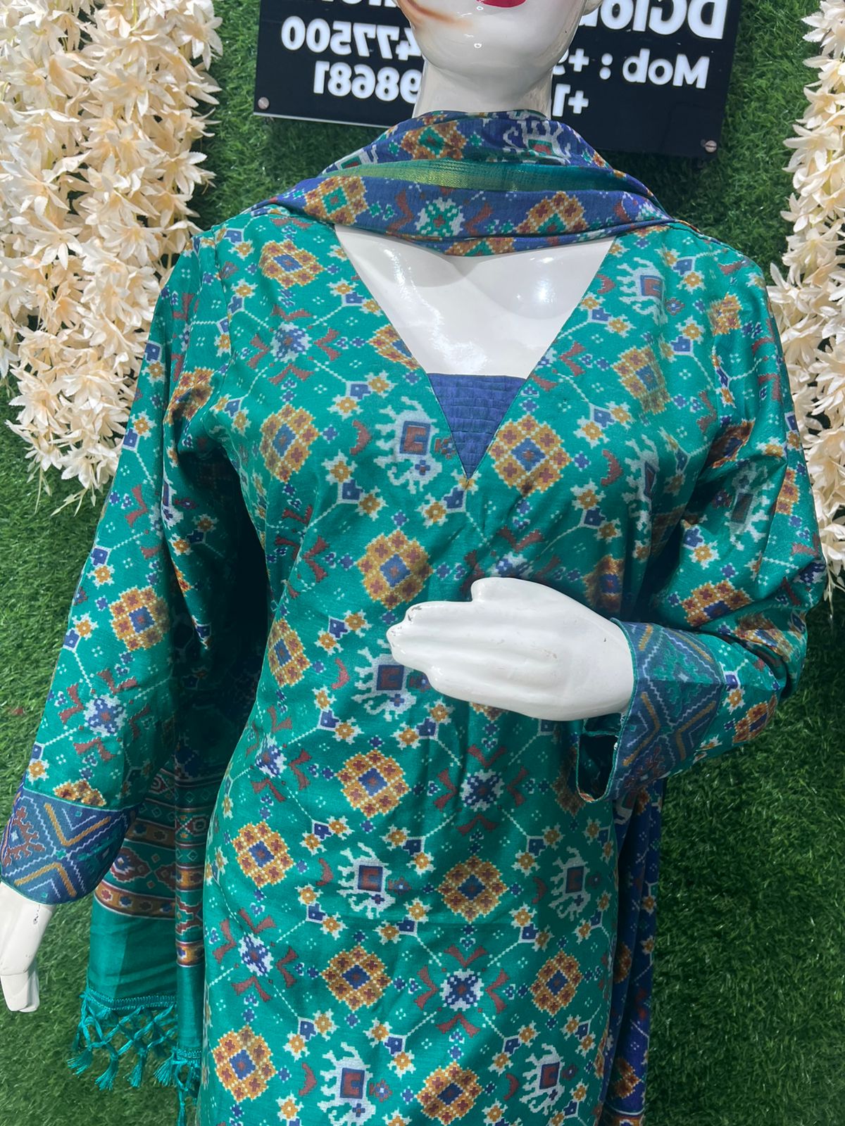 Patola Suit Set with Matching Dupatta