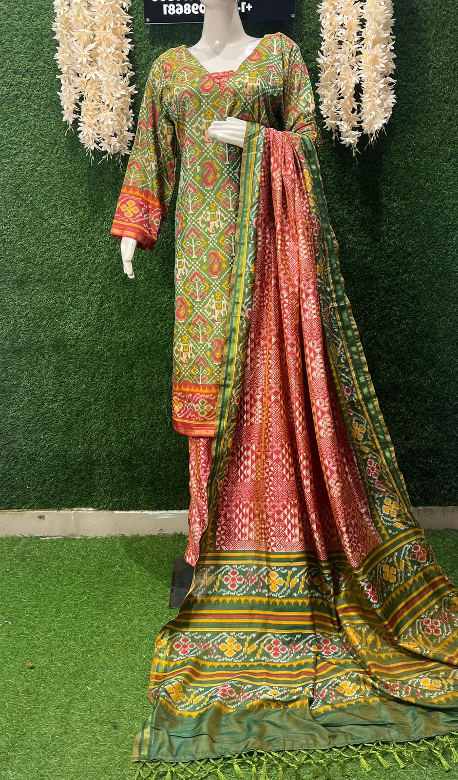 Patola Suit Set with Matching Dupatta