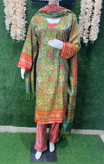 Patola Suit Set with Matching Dupatta