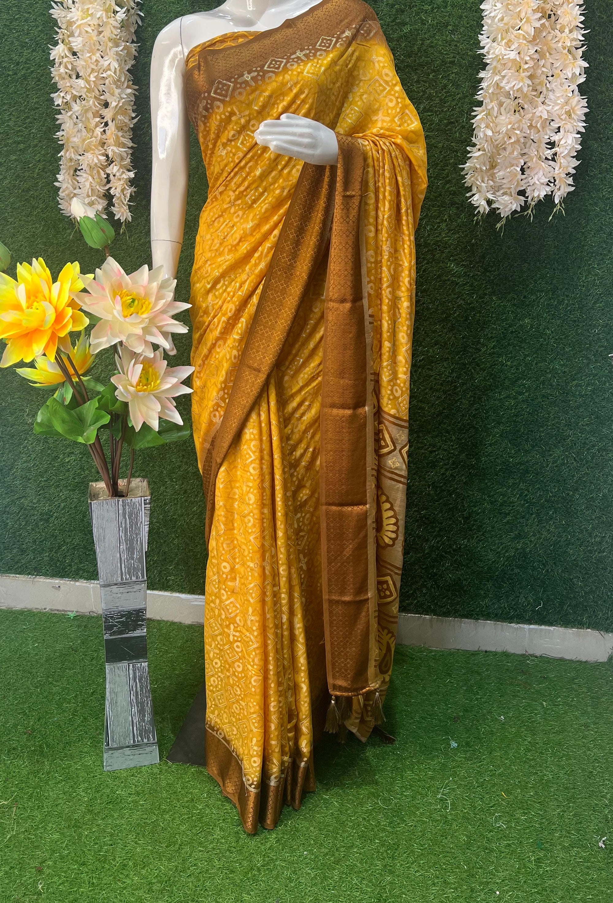 Viscose Silk Brasso Saree with Designer Blouse