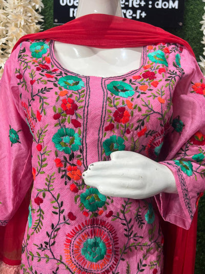 Phulkari Patiala Suit Set with Hand Embroidery