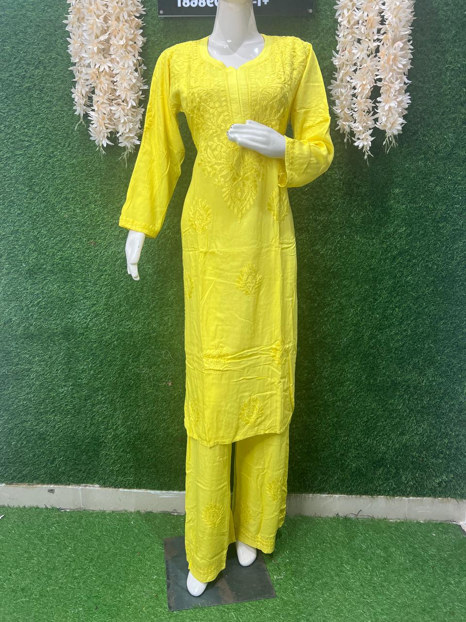 Lucknowi Chikankari Rayon Co-Ord Set