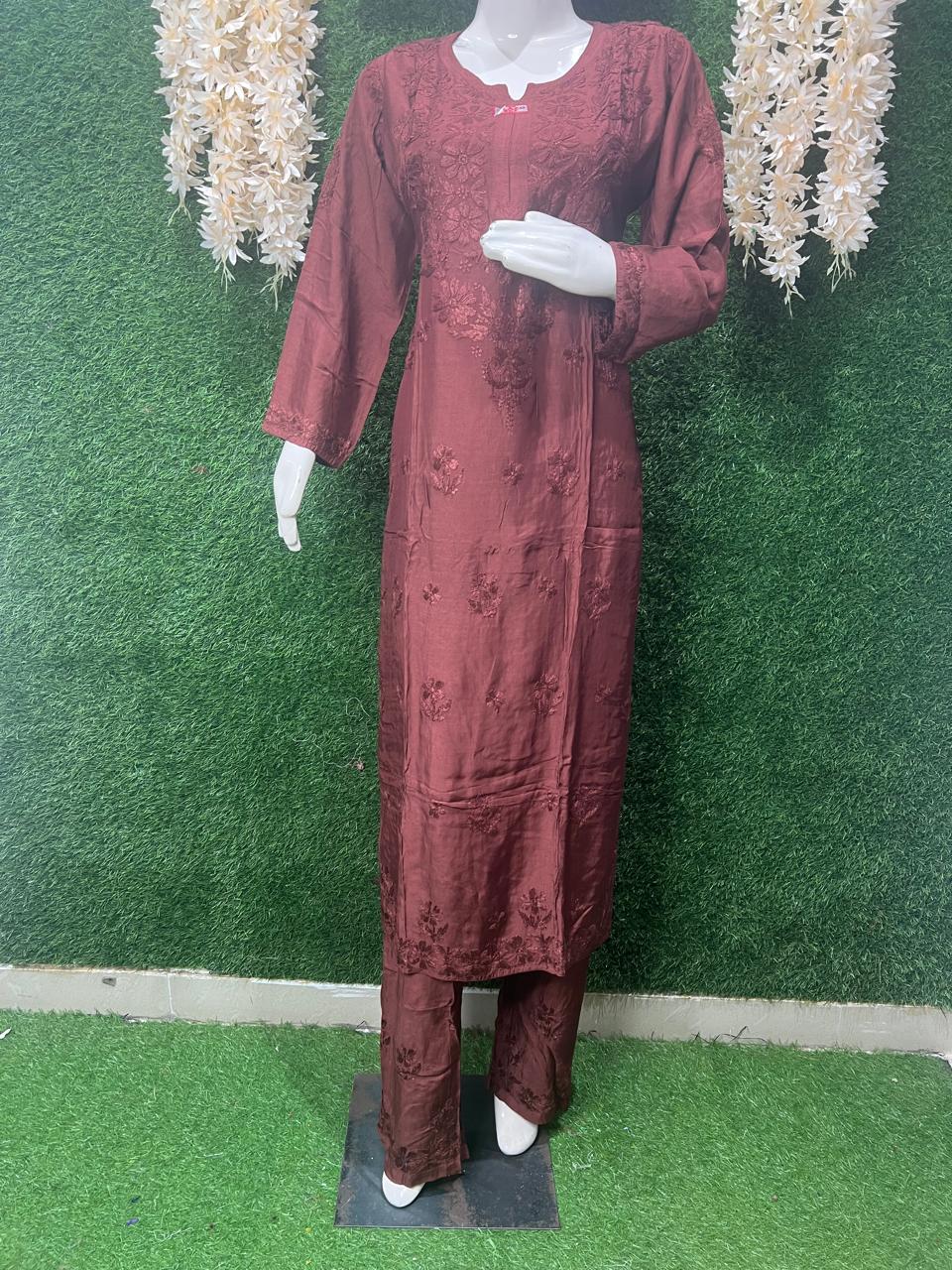 Lucknowi Chikankari Rayon Co-Ord Set