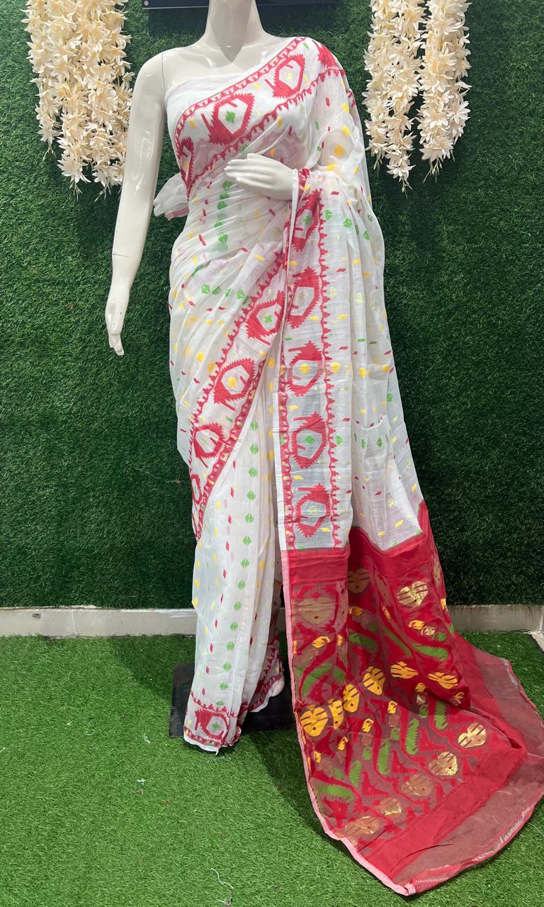 Handloom Cotton Jamdani Saree
