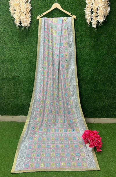 Multicolour Phulkari Embroidery Dupatta