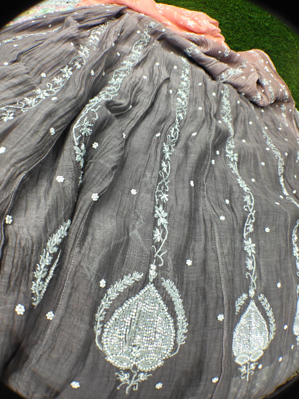 Ombre Dyed Lucknowi Chikankari Unstitched Anarkali