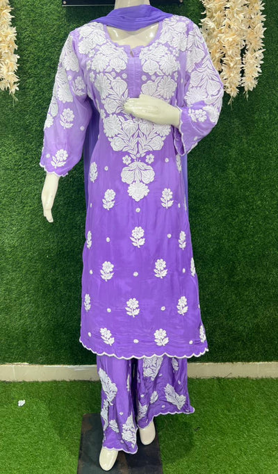 Crepe Kurta Palazzo Set with Dupatta