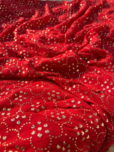 Lucknowi Chikankari Unstitched Kurta Dupatta Set with Handcrafted Mukaish Work