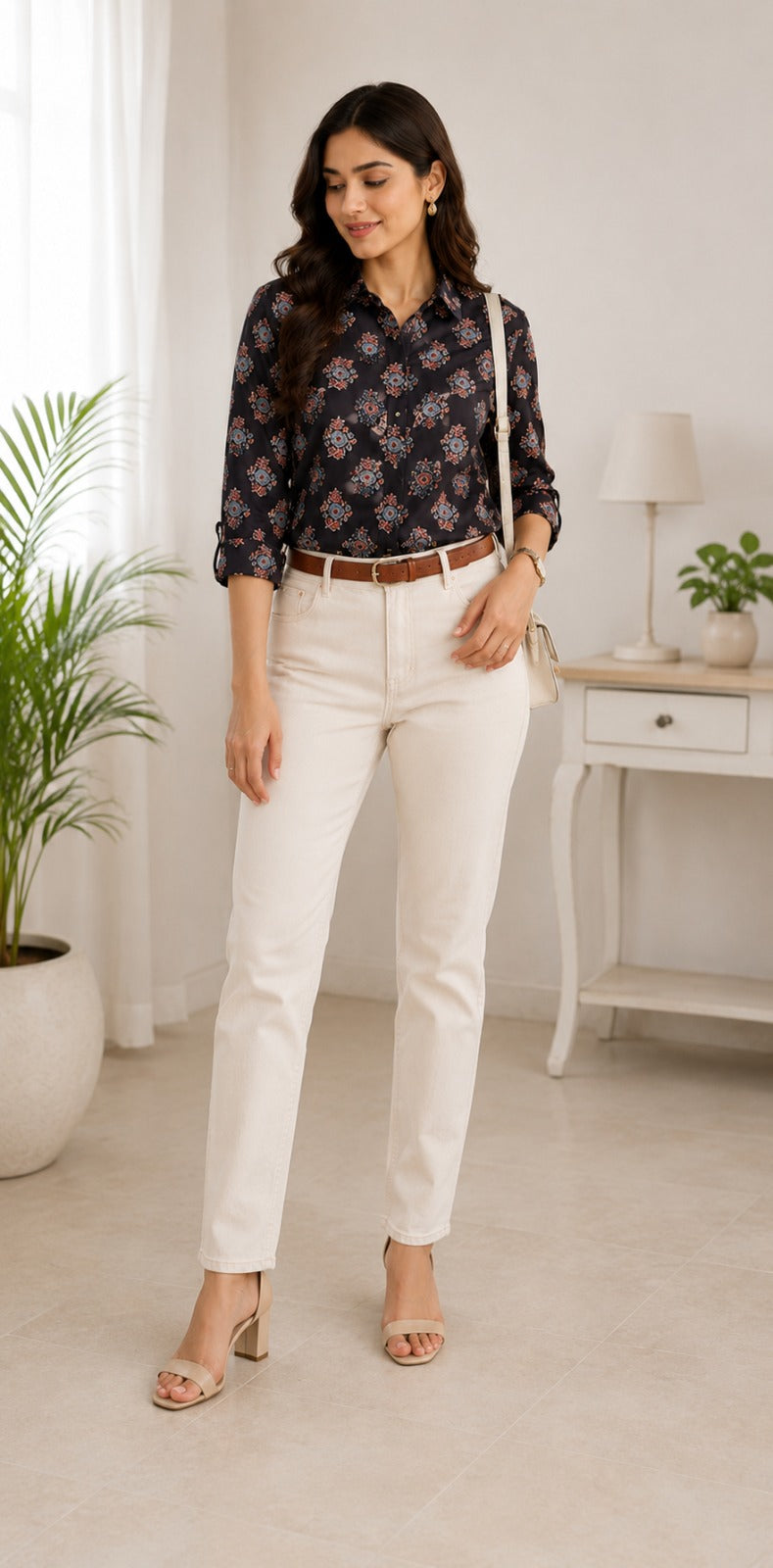 Women's Designer Modal Silk Printed Shirt