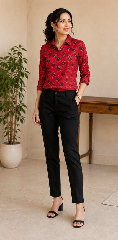 Women's Designer Modal Silk Printed Shirt