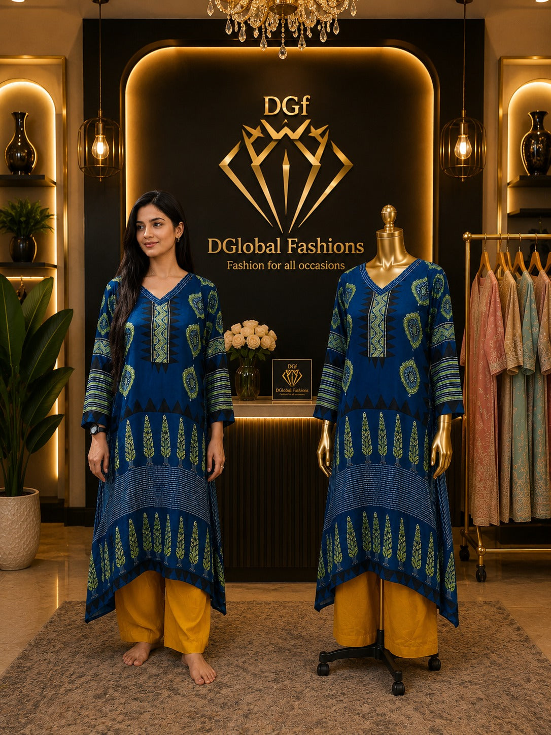 Modal Silk Ajrakh Hand Block Print Co-Ord Set