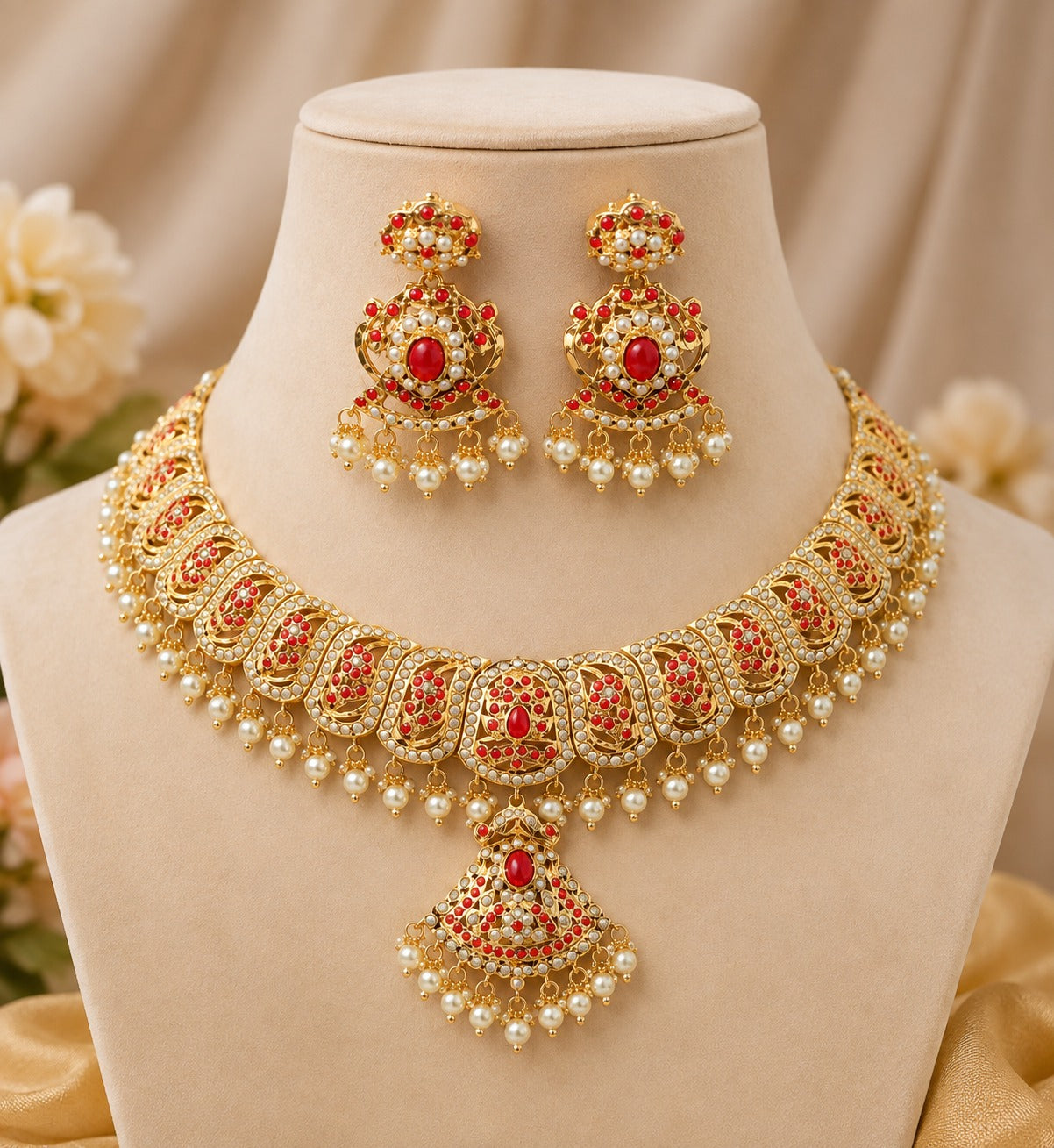 Jadau Necklace | Bridal Jadau Jewellery | Elegant Indian Jewellery