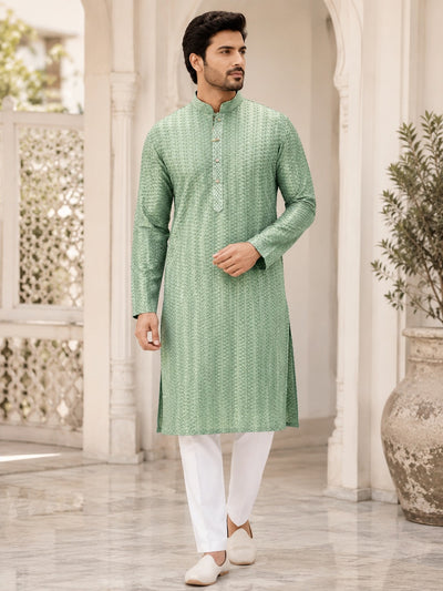 Chikankari Sequin Work Men’s Kurta Set