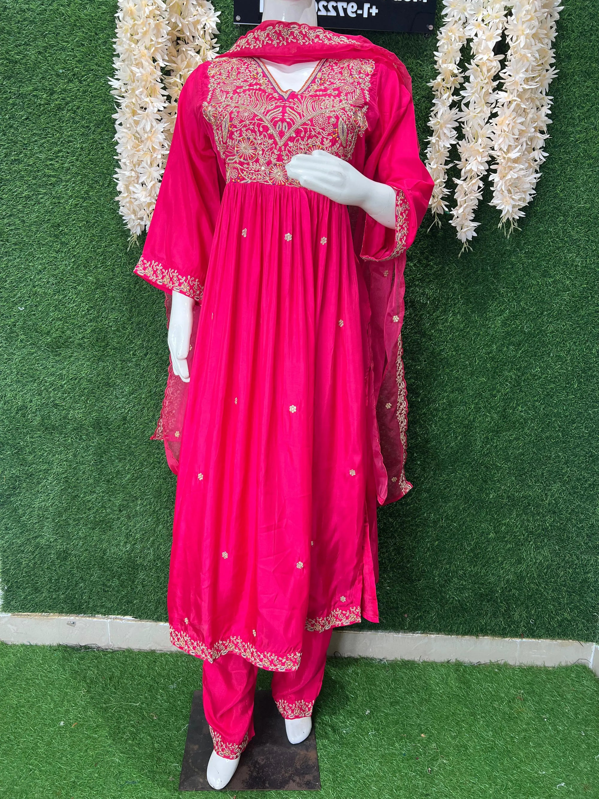 Designer Embroidered Anarkali Suit with Dupatta – Party Wear Ethnic Set