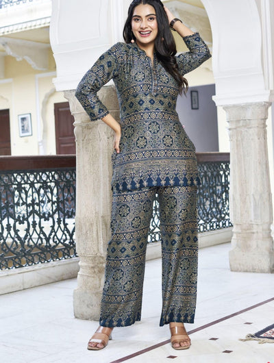 Ajrakh Print Co-Ord Set | Ethnic Suit for Women