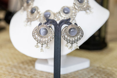 Mariana quartz silver necklace set