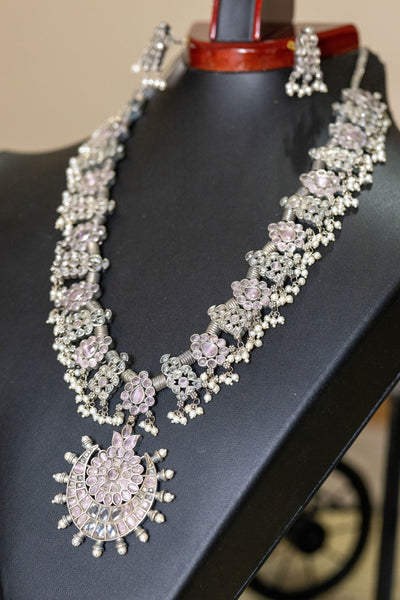 Aashlesha silver necklace set