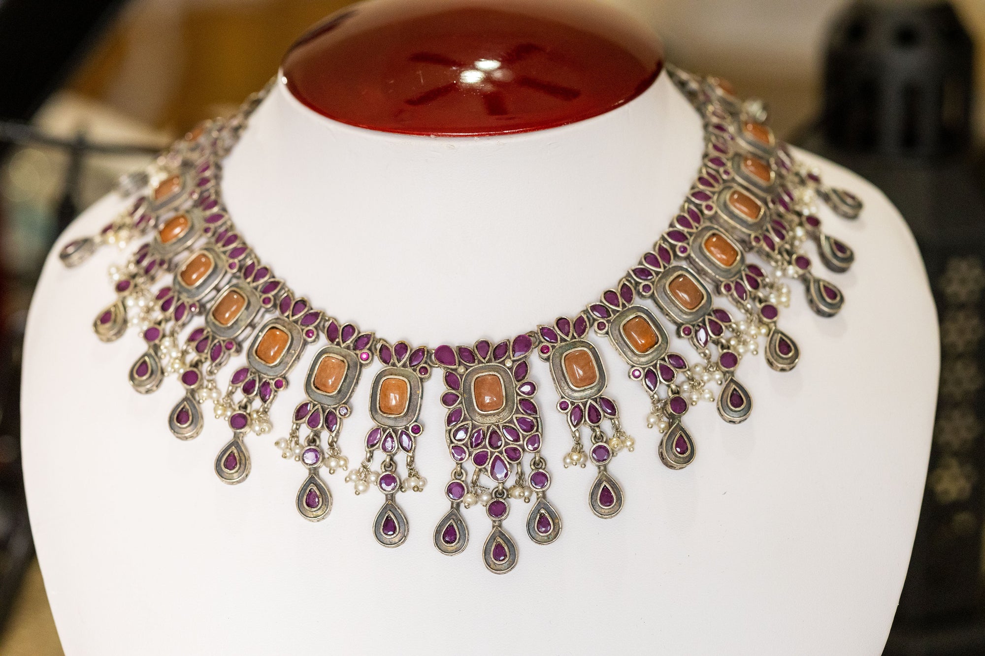 Malia stone necklace set