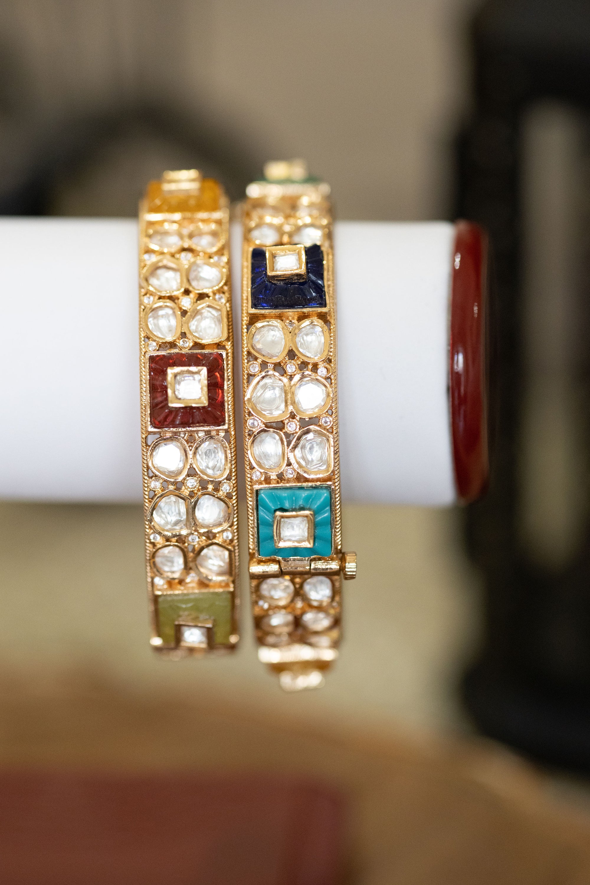 Minal multi-colored kundan bangles pair