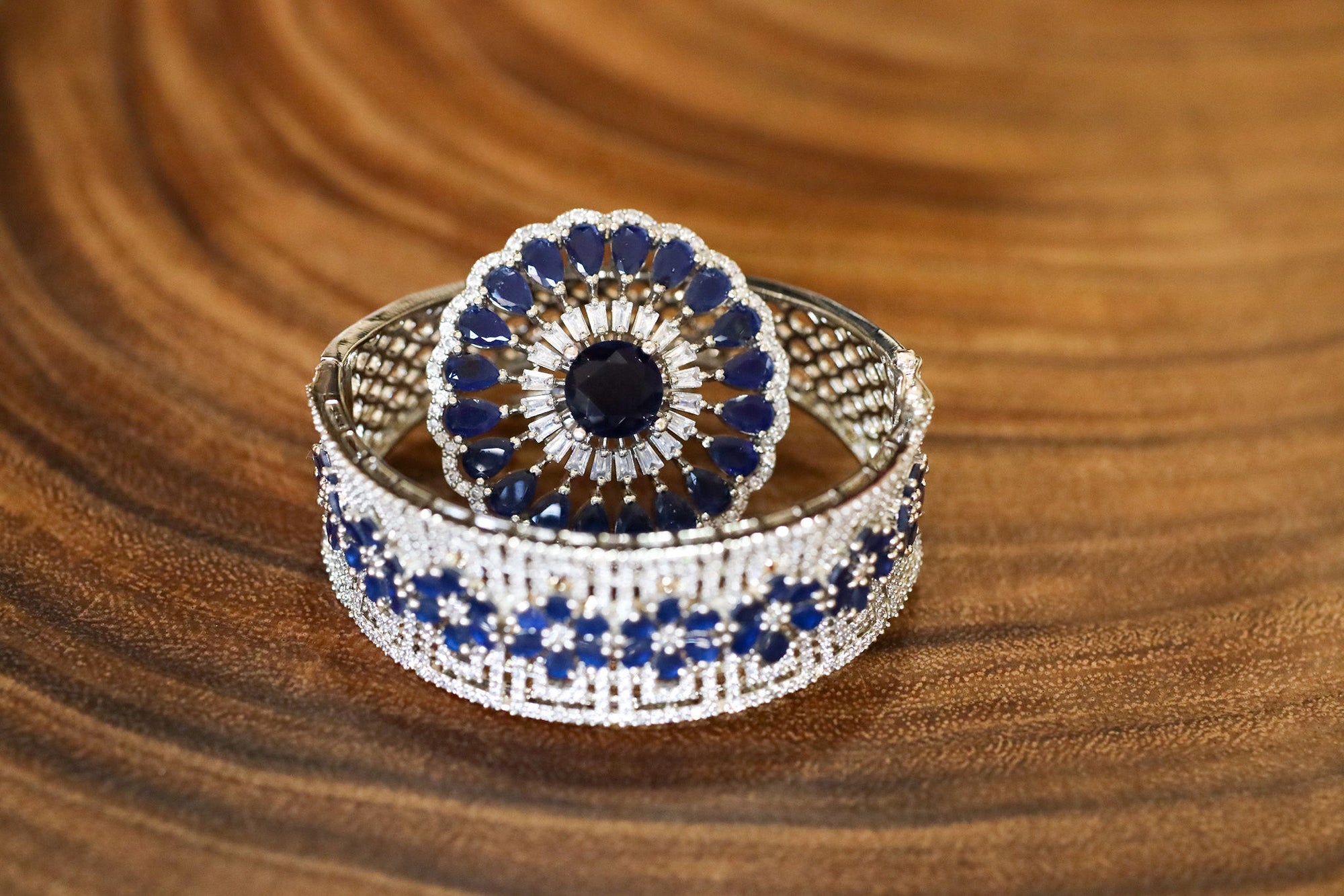 Theodora blue ad bracelet-ring combo