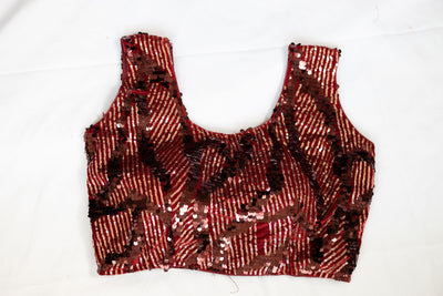 Jacquelin sequin stitched sleeveless blouse