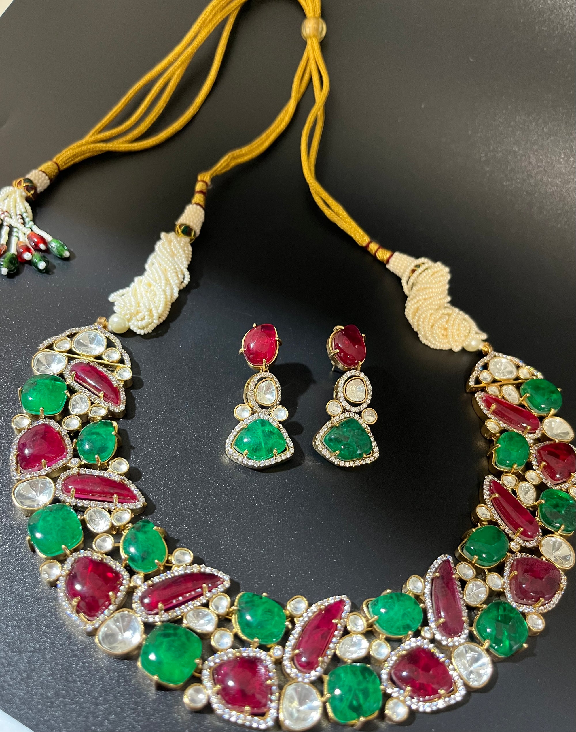 Sitara doublet stone necklace set