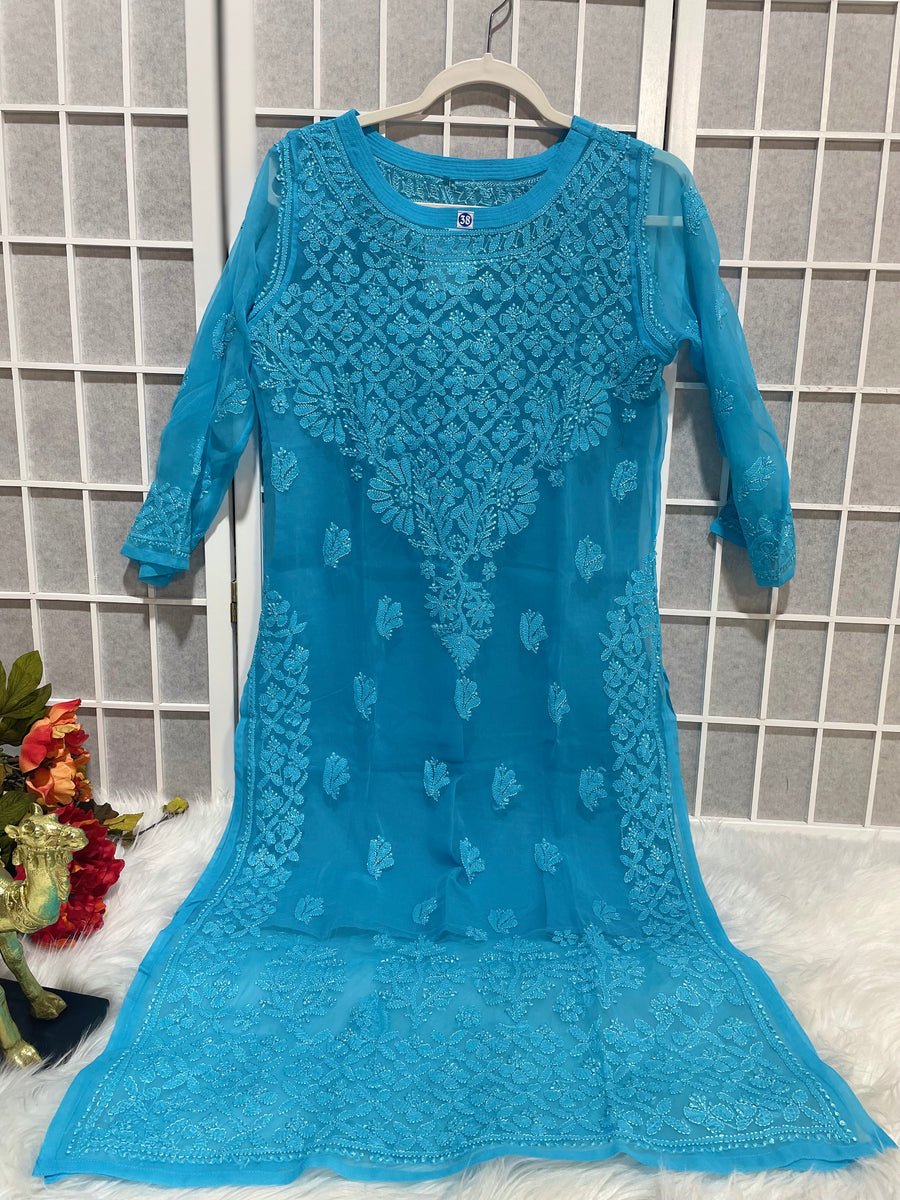 Qaazi lucknowi chikankari kurta