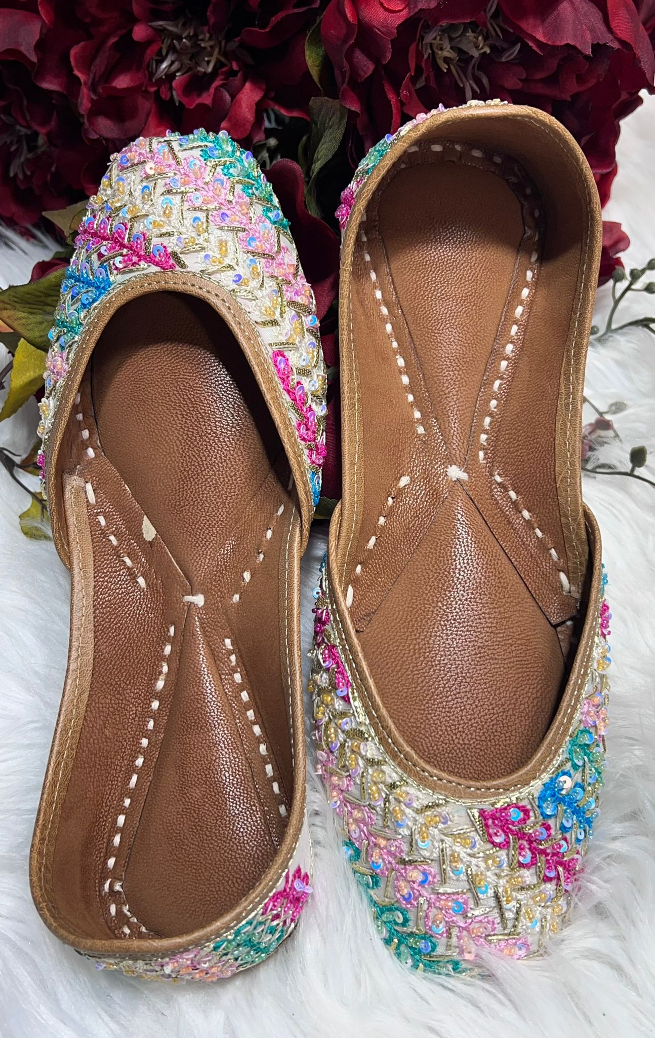 Cotton candy sequin jutti