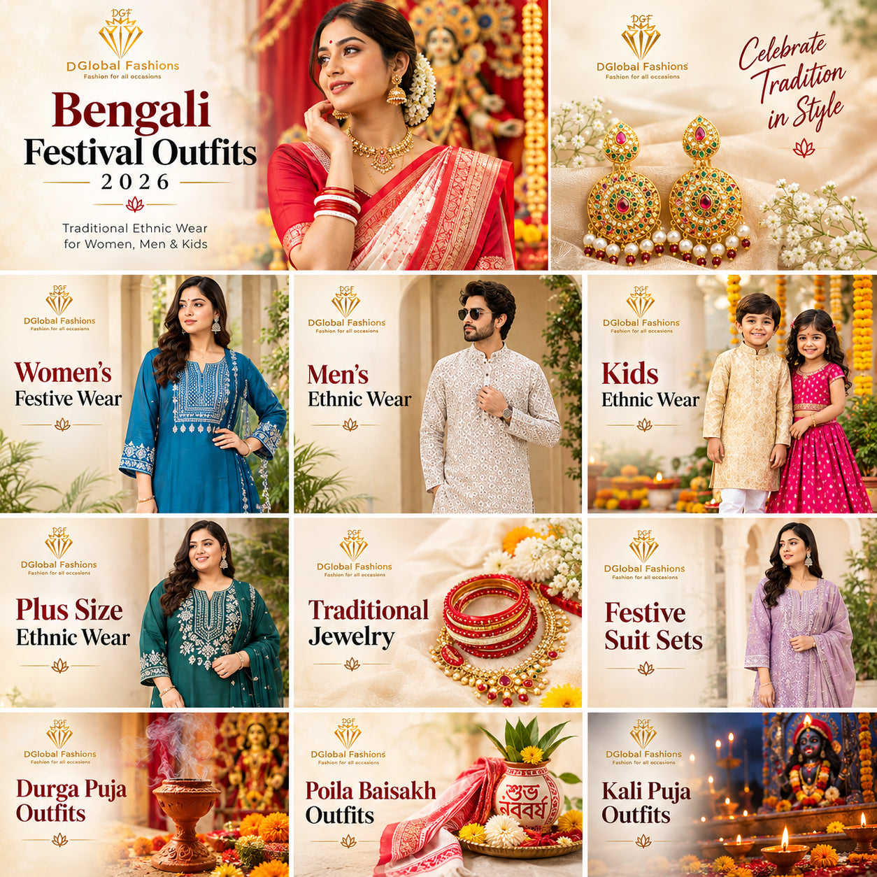 𝐁𝐞𝐧𝐠𝐚𝐥𝐢 𝐅𝐞𝐬𝐭𝐢𝐯𝐚𝐥 𝐎𝐮𝐭𝐟𝐢𝐭𝐬 𝟐𝟎𝟐𝟔: 𝐓𝐫𝐚𝐝𝐢𝐭𝐢𝐨𝐧𝐚𝐥 𝐄𝐭𝐡𝐧𝐢𝐜 𝐖𝐞𝐚𝐫 𝐟𝐨𝐫 𝐖𝐨𝐦𝐞𝐧, 𝐌𝐞𝐧 & 𝐊𝐢𝐝𝐬