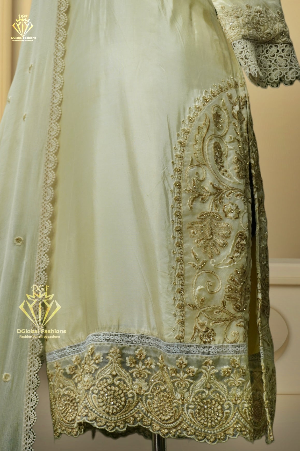 Silk party wear embroidered set