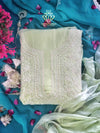 Unstitched lucknowi chikankari chanderi set