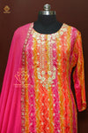 Bandhni silk party wear suit