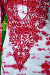 Tie and dye cambric cotton chikankari kurta