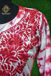 Tie and dye cambric cotton chikankari kurta