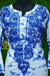 Tie and dye cambric cotton chikankari kurta